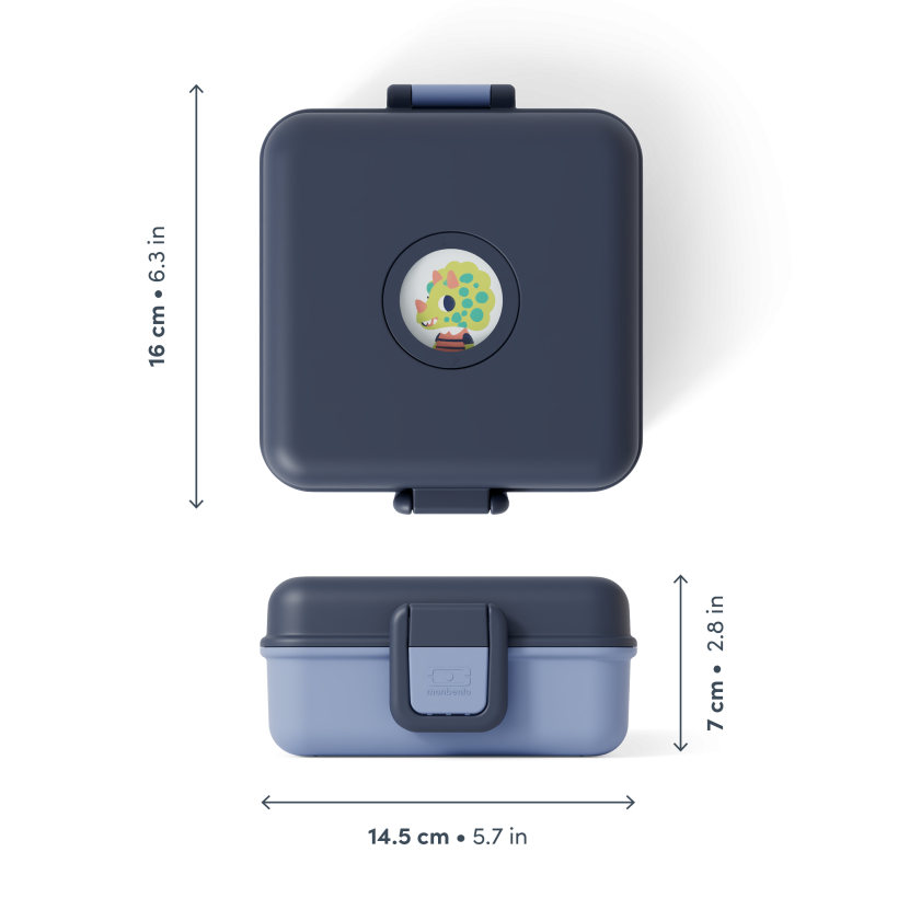 קופסת חטיפים לילדים מרובעת כחולה 850 מ"ל Monbento I