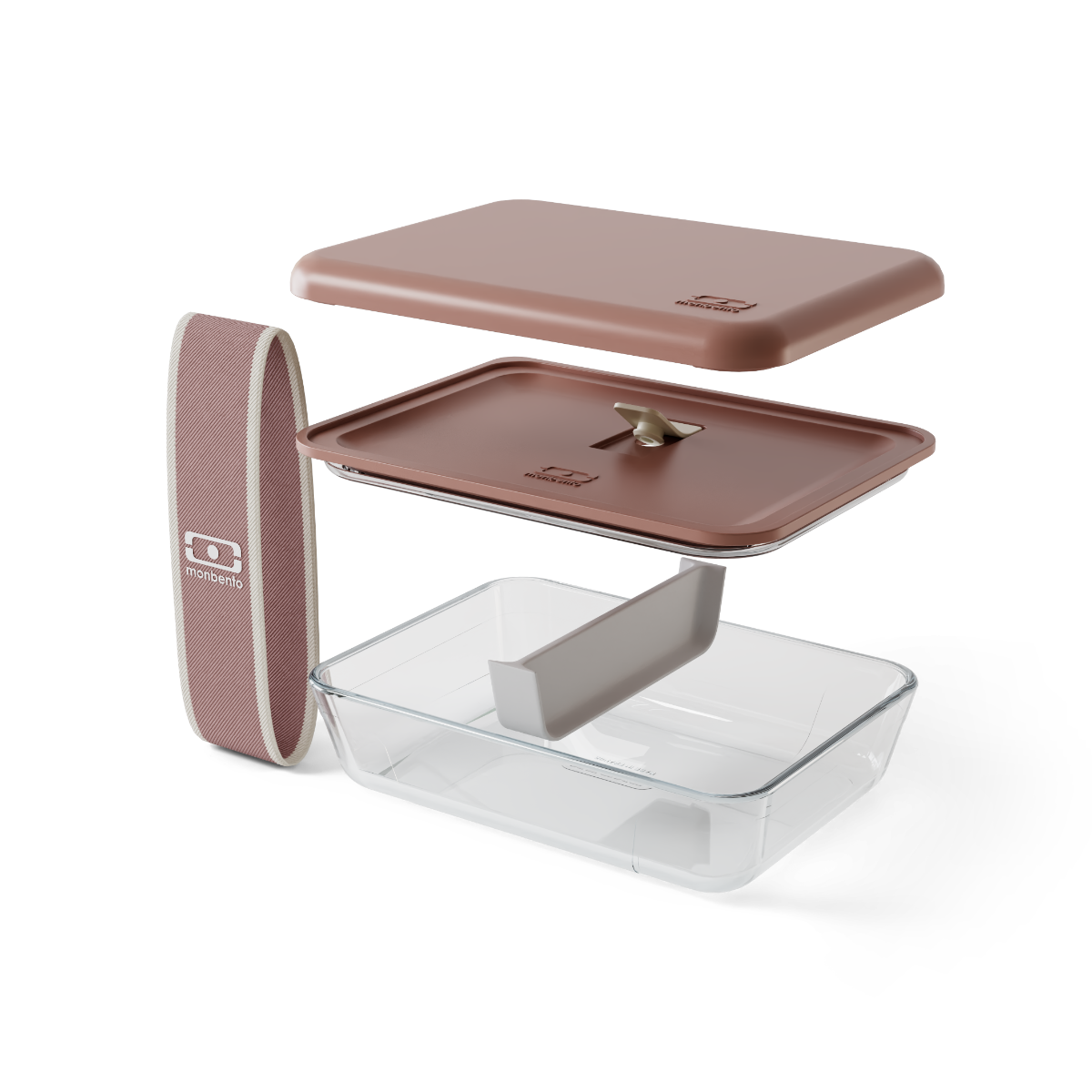 קופסת אוכל זכוכית פיירקס ורוד מוקה 600 מ"ל Monbento I