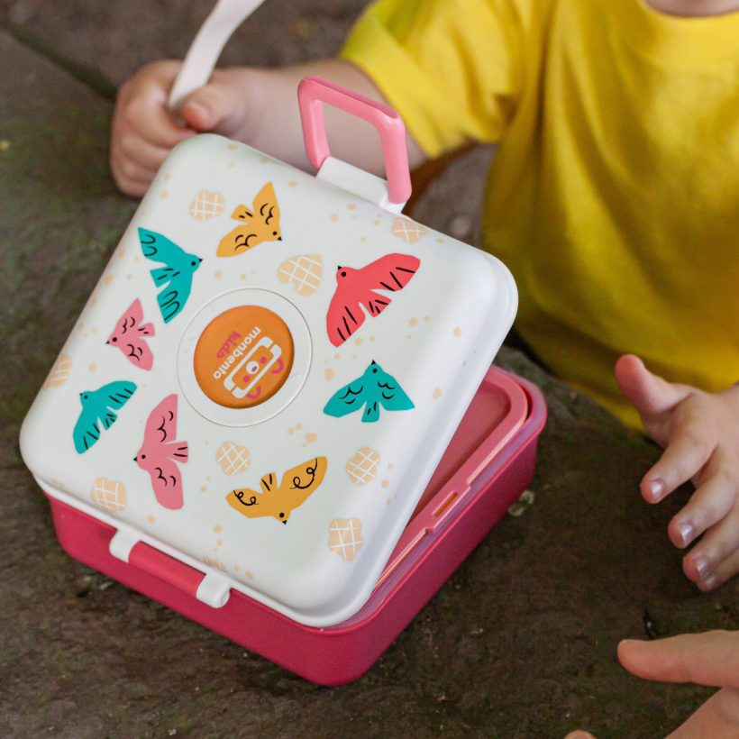 קופסת חטיפים לילדים מרובעת ציפור 850 מ"ל Monbento I