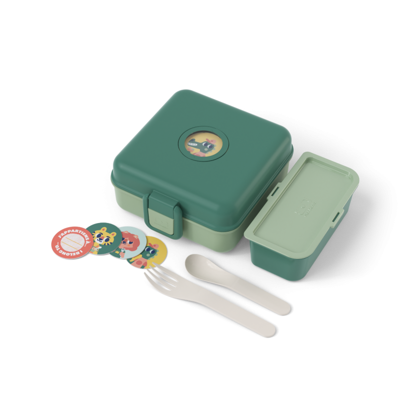קופסת חטיפים לילדים מרובעת ירוקה 850 מ"ל Monbento I