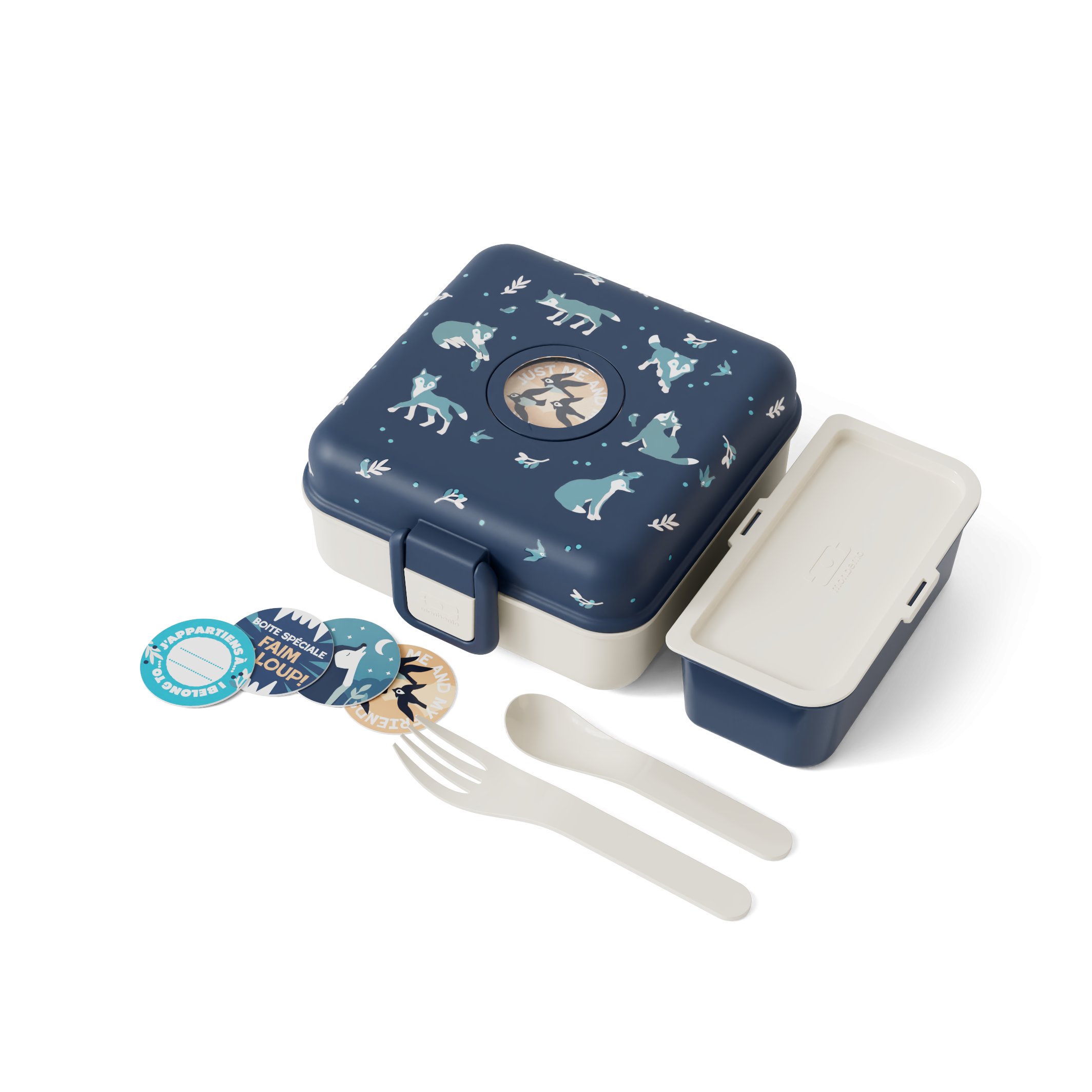 קופסת חטיפים לילדים מרובעת זאב 850 מ"ל Monbento I