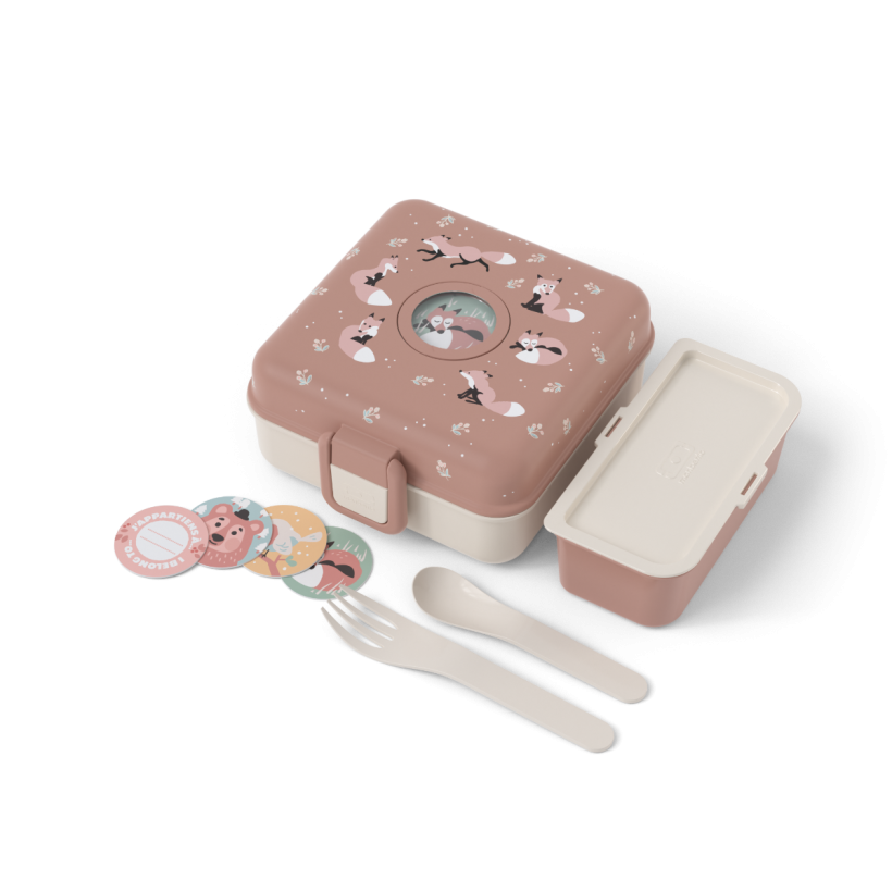 קופסת חטיפים לילדים מרובעת שועל 850 מ"ל Monbento I