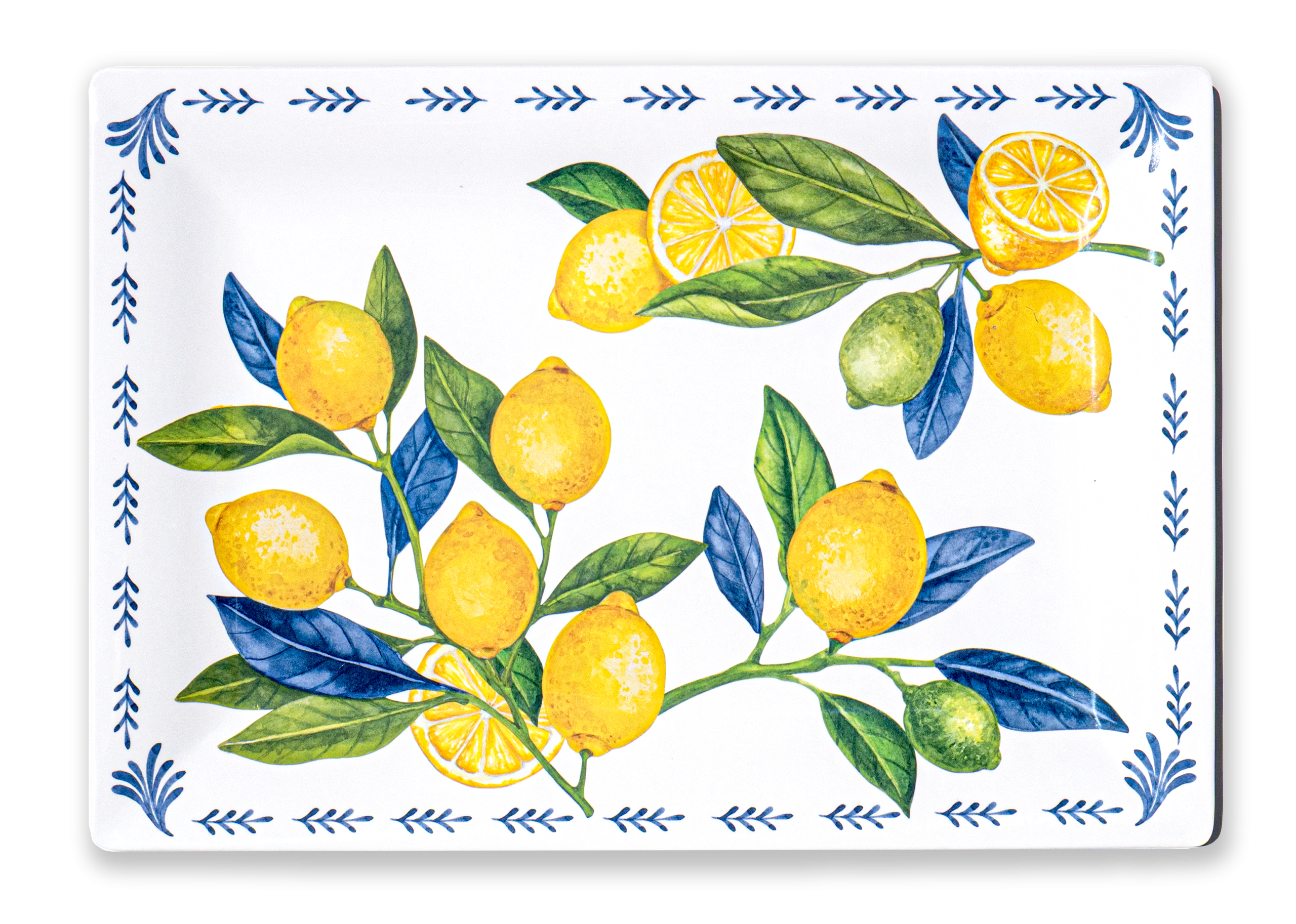 מגש הגשה מלמין 45.2×19.1 ס״מ מסדרת Lemon Orchard – ABODE
